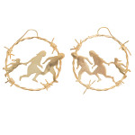 Crossing Hoops. 14k Gold plate. Sterling silver. 2015